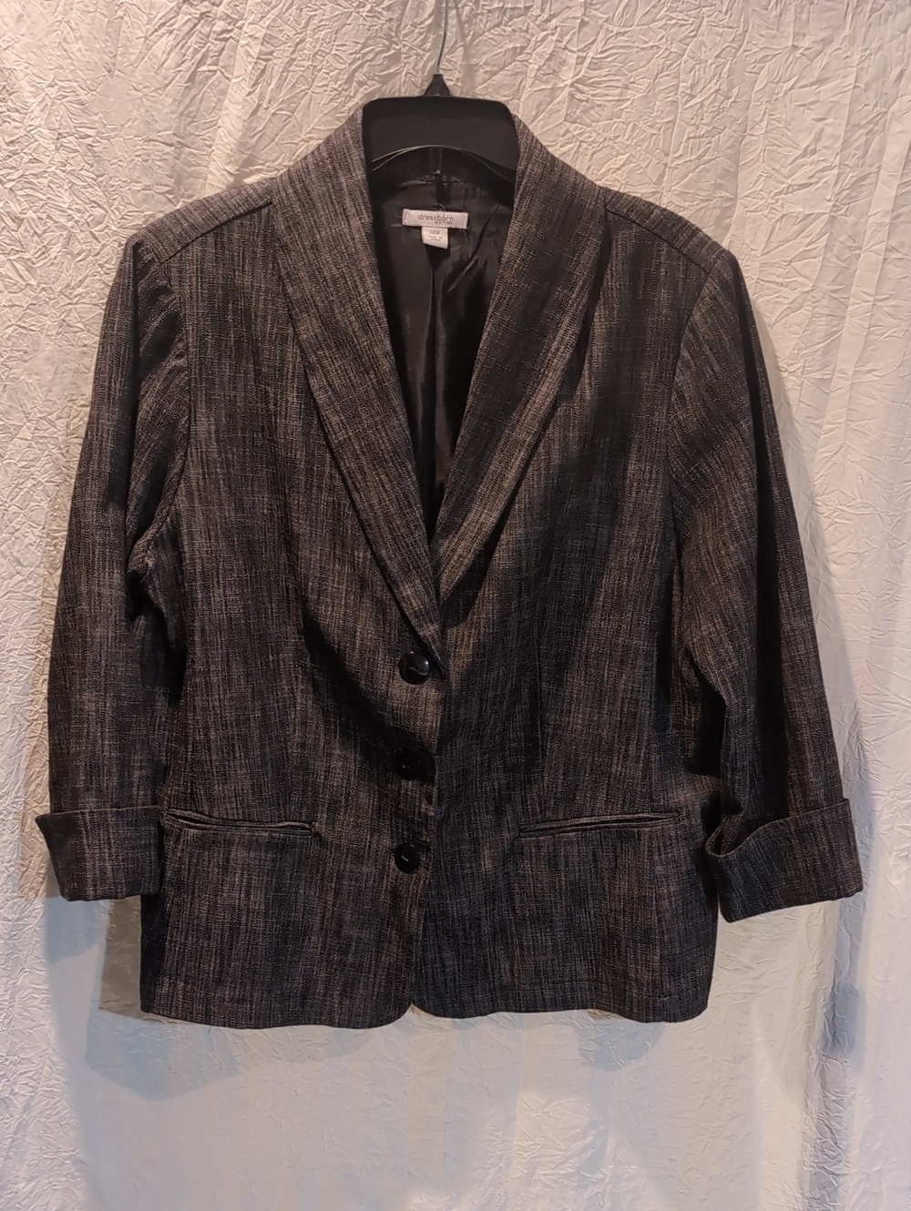 Dress Barn  Dark Gray Textured Shawl-Collar Blazer